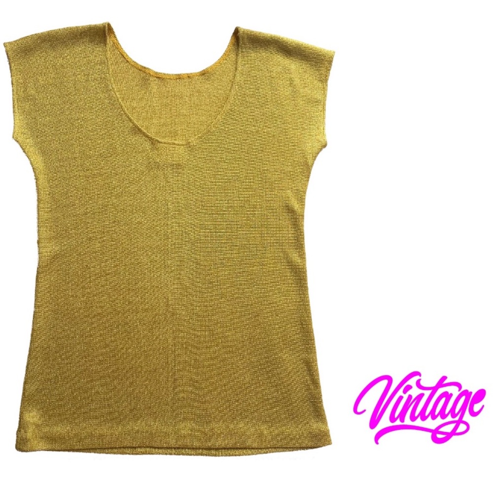 VTG Ana California Gold Knit Sleeveless Top